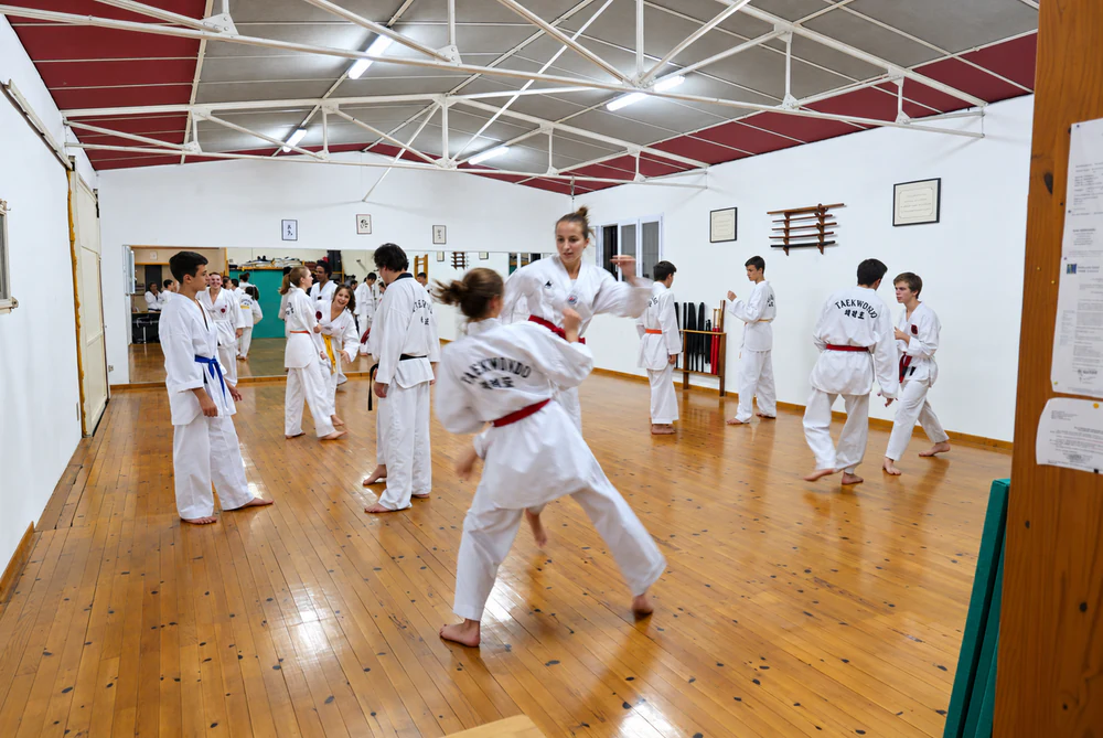 Cours de Taekwondo dans la salle du Dojo Expression